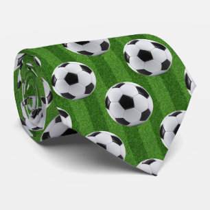 Green European Football Pattern Tie