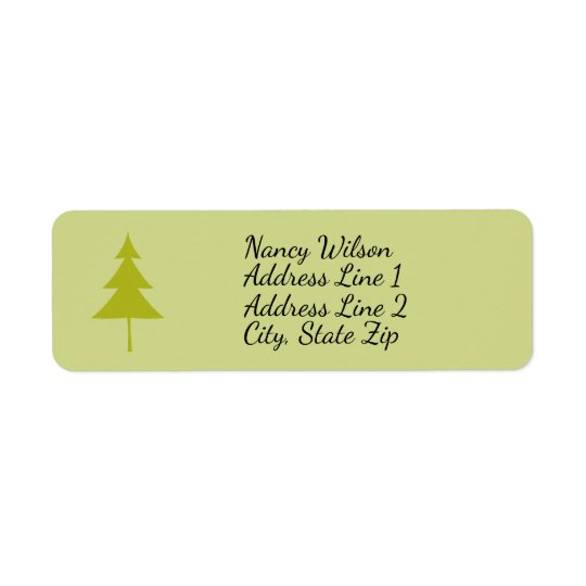 Green Evergreen Tree Return Address Label