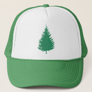 Green Evergreen Tree Trucker Hat