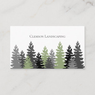 Green Evergreen Trees Elegant Professional Business Card