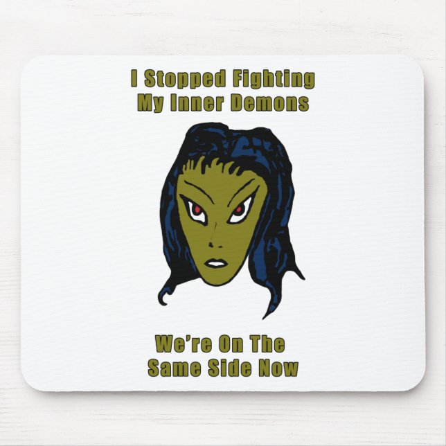 Green Evil Alien Woman Same Side Now Mouse Mat (Front)