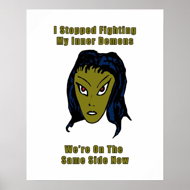 Green Evil Alien Woman Same Side Now Poster (Front)