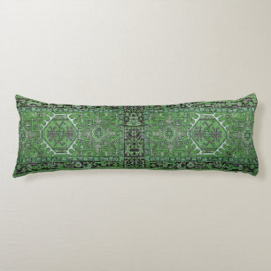 Green Exotic Persian Rug Reproduction, Body Cushion