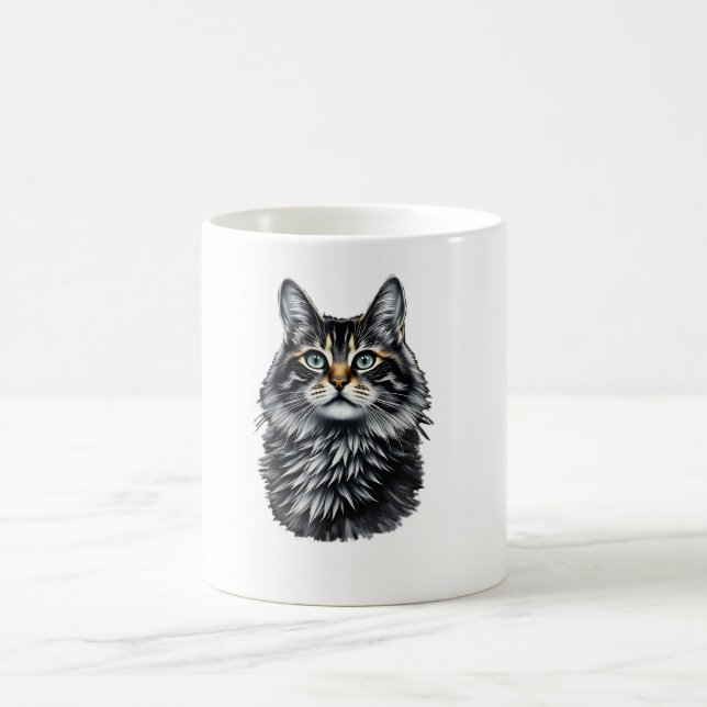 Green Eye Cat  Coffee Mug (Center)
