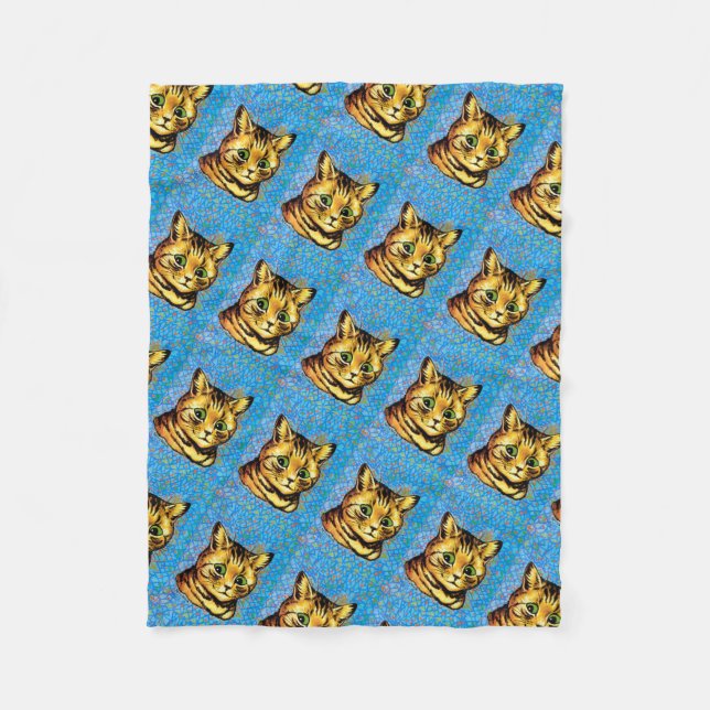 Green Eye Cat, Louis Wain Fleece Blanket (Front)