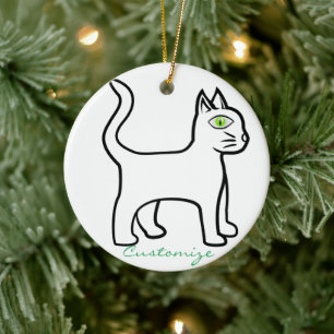 Green-eye Cat Thunder_Cove Ceramic Tree Decoration
