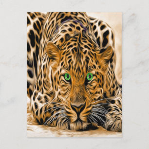 Green Eye Leopard Postcard