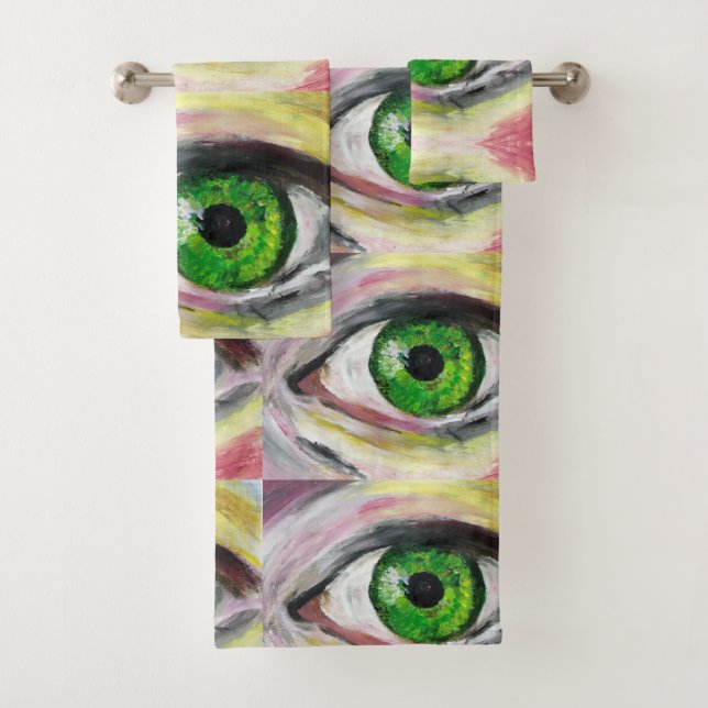 Green Eye Painting  Towel Set (Insitu)