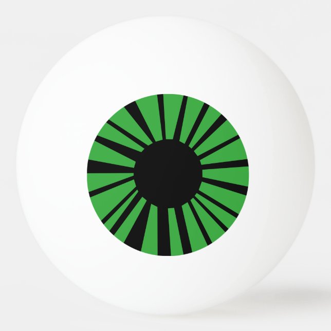 Green Eye with Black Pupil on White Eyeball Ping Pong Ball (Front)