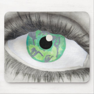 Green Eye With Dancer Silhouettes in Iris Mouse Mat
