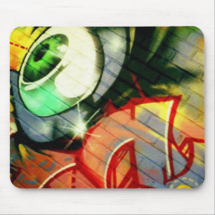 Green Eyeball Graffiti in Echo Park Mouse Mat