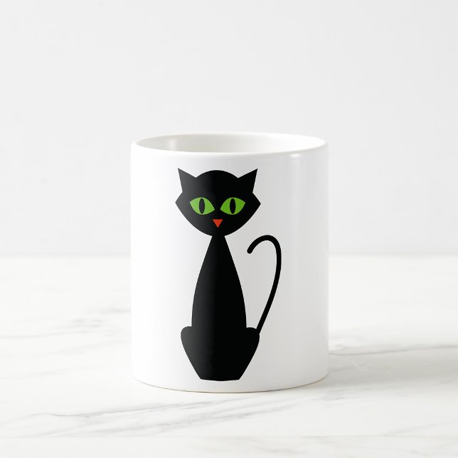 Green Eyed Black Cat Coffee Mug (Creator Uploaded)