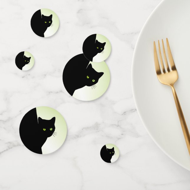 Green Eyed Black Cat Confetti (Group)