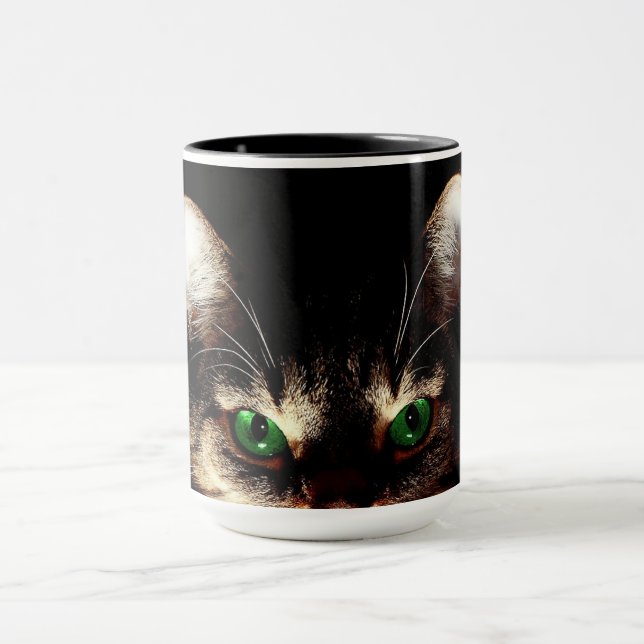 Green Eyed Cat Coffee Mug (Center)