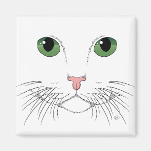 Green Eyed Cat  Magnet