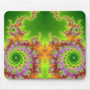 Green Eyed Fractal Mouse Mat