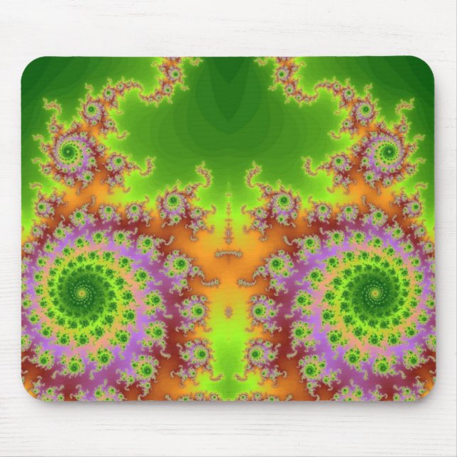 Green Eyed Fractal Mouse Mat (Front)