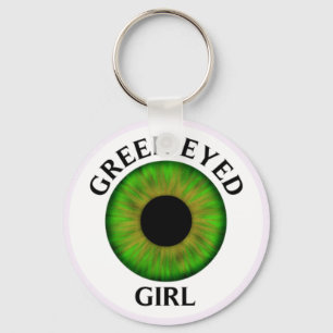 Green Eyed Girl Keychain