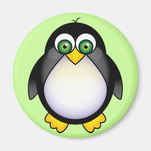 Green Eyed Penguin Cartoon Magnet