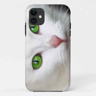 Green Eyed White Cat iPhone 5/5S Case