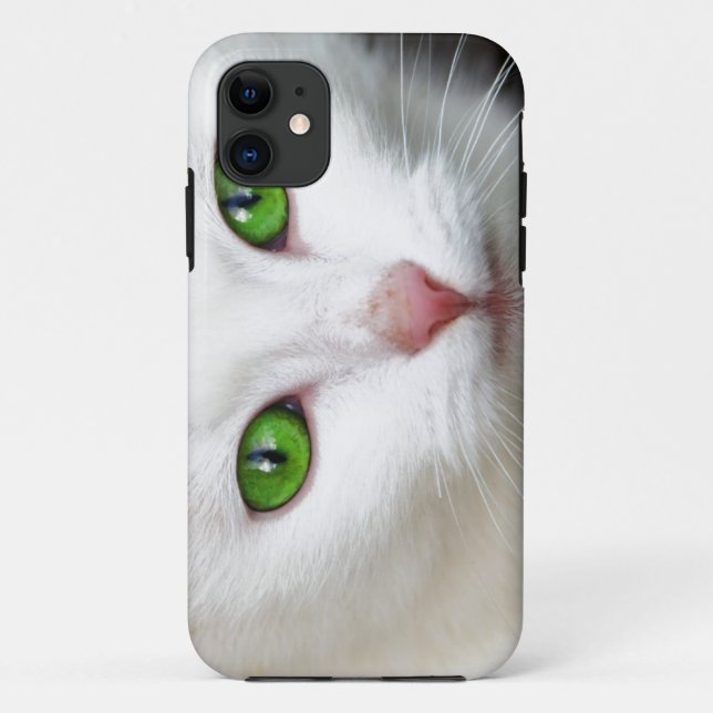 Green Eyed White Cat iPhone 5/5S Case (Back)