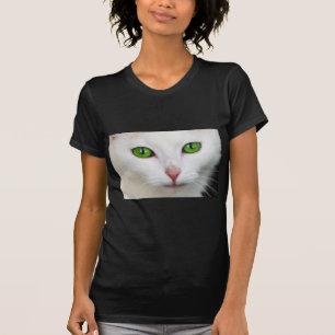 Green Eyed White Cat T-Shirt
