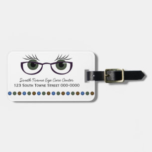 Green Eyes and Glasses Luggage Tag