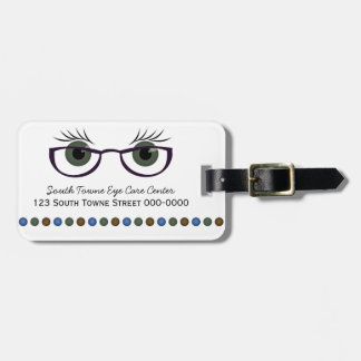 Green Eyes and Glasses Luggage Tag