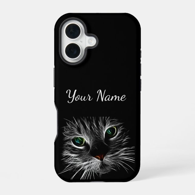 Green Eyes Cat Face Phone Case (Back)