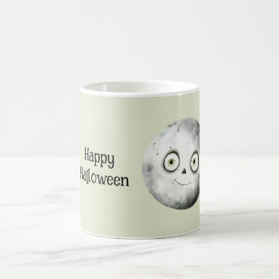 Green Eyes Halloween Moon Coffee Mug