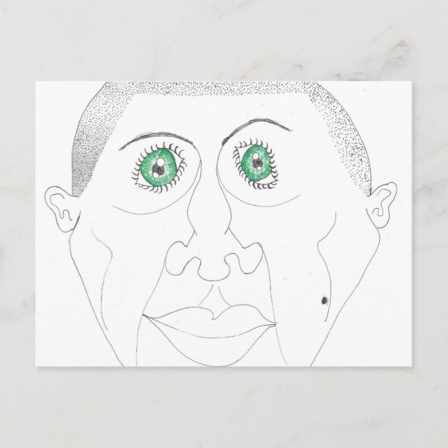 Green Eyes Holiday Postcard (Front)