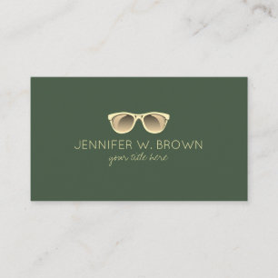 Green Eyewear Spectacles Optician gold Business Card