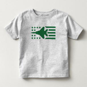 Green F-15 Jet Stars and Stripes Toddler T-Shirt