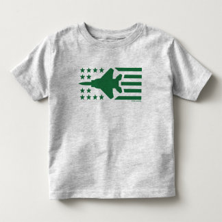 Green F-15 Jet Stars and Stripes Toddler T-Shirt