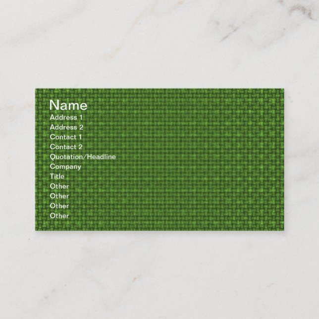 Green Fabric Business Card (Front)