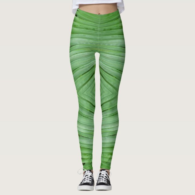 Green fabric pattern Ratti_Creative_Arts Leggings  (Front)