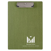 Green Fabric Texture Elegant Monogram Logo Custom