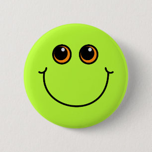 Green Face 6 Cm Round Badge