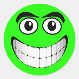 Green Face Classic Round Sticker