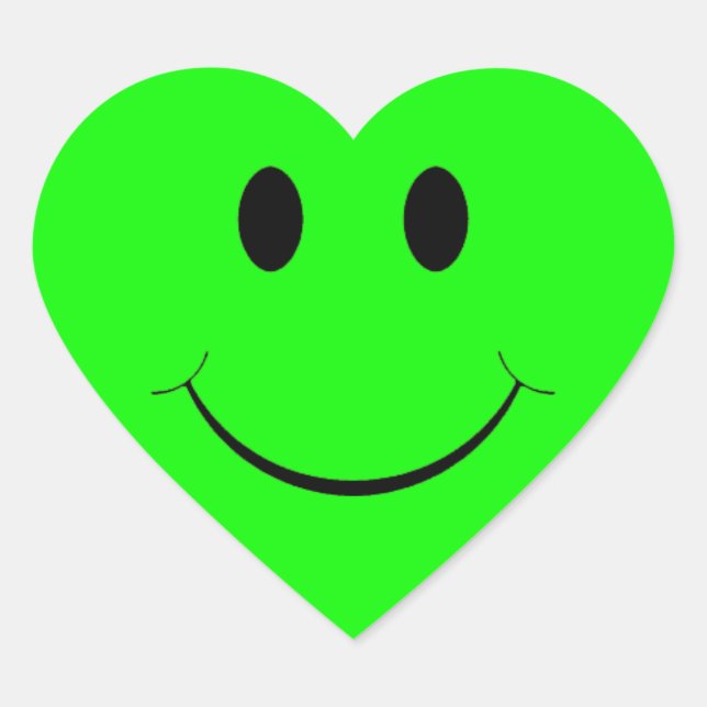 Green Face Heart Stickers (Front)