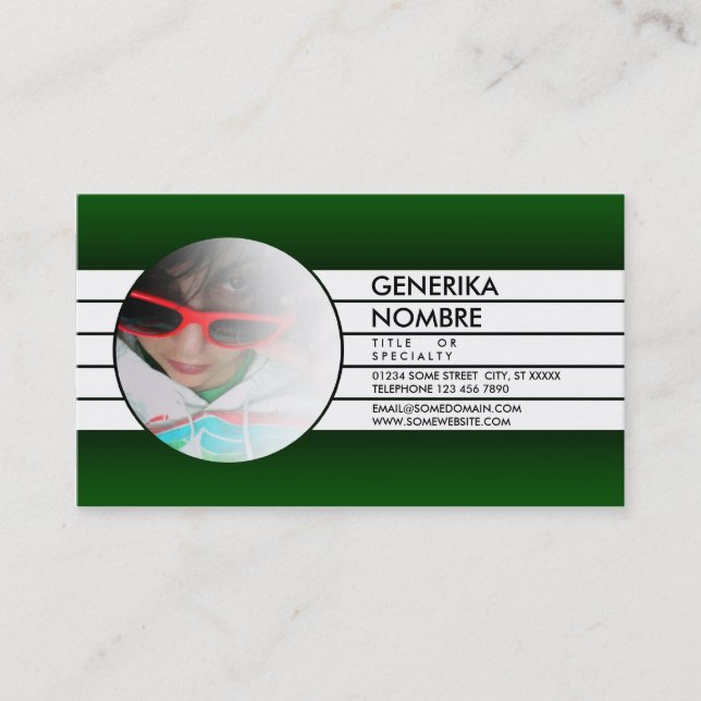 green faded window business card (Front)
