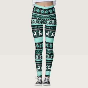 Green Fair Isle Pattern Leggings