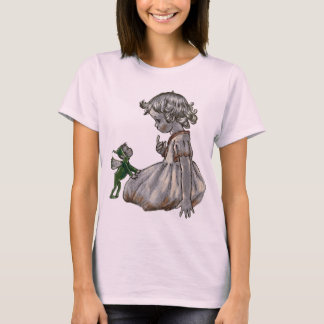 Green Fairy & girl ladies tshirt
