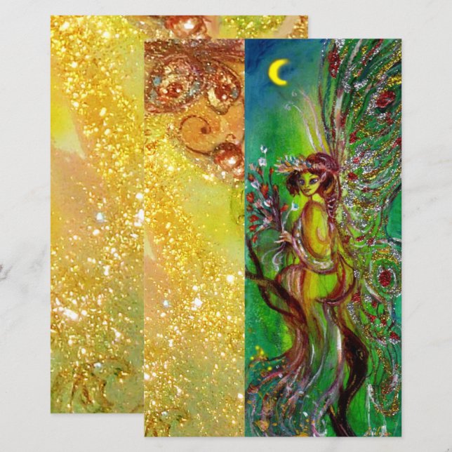GREEN FAIRY IN MOONLIGHT Fantasy (Front/Back)