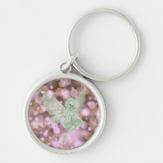Green Fairy on Bokeh Background Key Ring