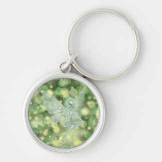 Green Fairy on Bokeh Background Key Ring