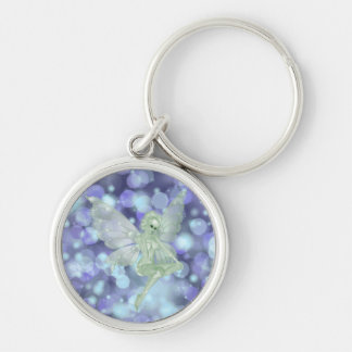 Green Fairy on Bokeh Background Key Ring