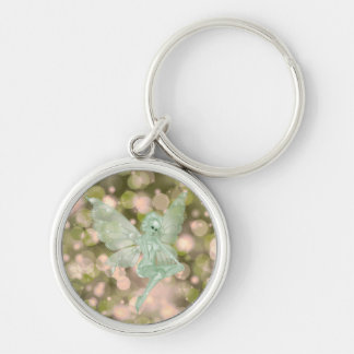 Green Fairy on Bokeh Background Key Ring