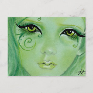Green Fairy Swirls Postcard