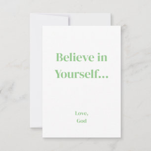Green faith Believe In Yourself. Note Cards